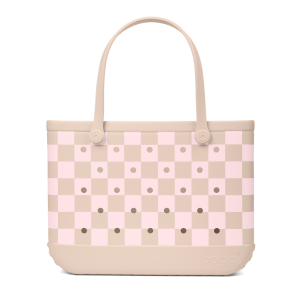 Original Bogg Bag - Checkered Linen/ Pink Marshmallow