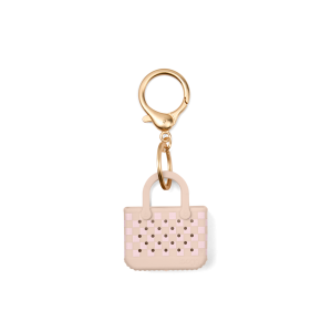 Tiny Tote Keychain - Checkered Linen/ Pink Marshmallow